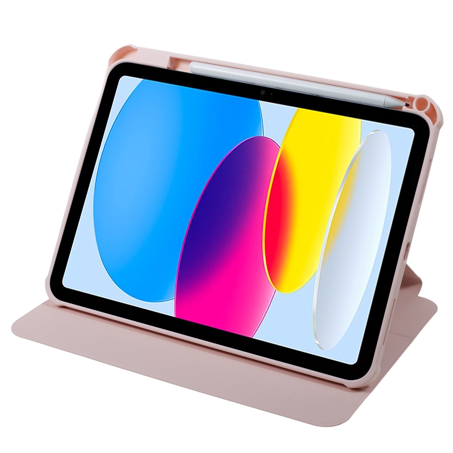 Pattern Printed Tablet Case for iPad 10.9 (2022) 360-Degree Rotating Stand Anti-Drop PU Leather Cover with Pencil Slot - Guitar Cat