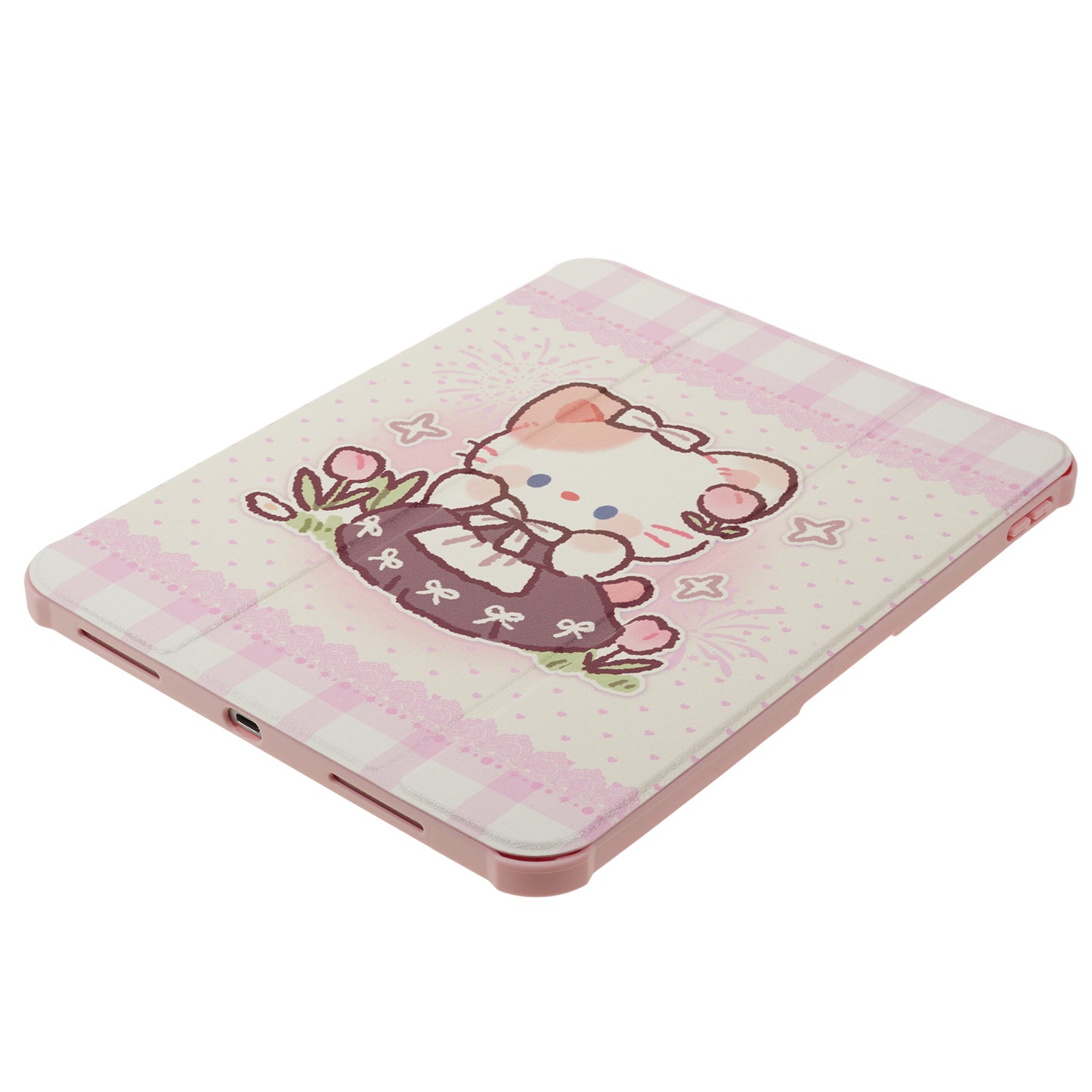 Pattern Printed Tablet Case for iPad 10.9 (2022) 360-Degree Rotating Stand Anti-Drop PU Leather Cover with Pencil Slot - Cute Cat