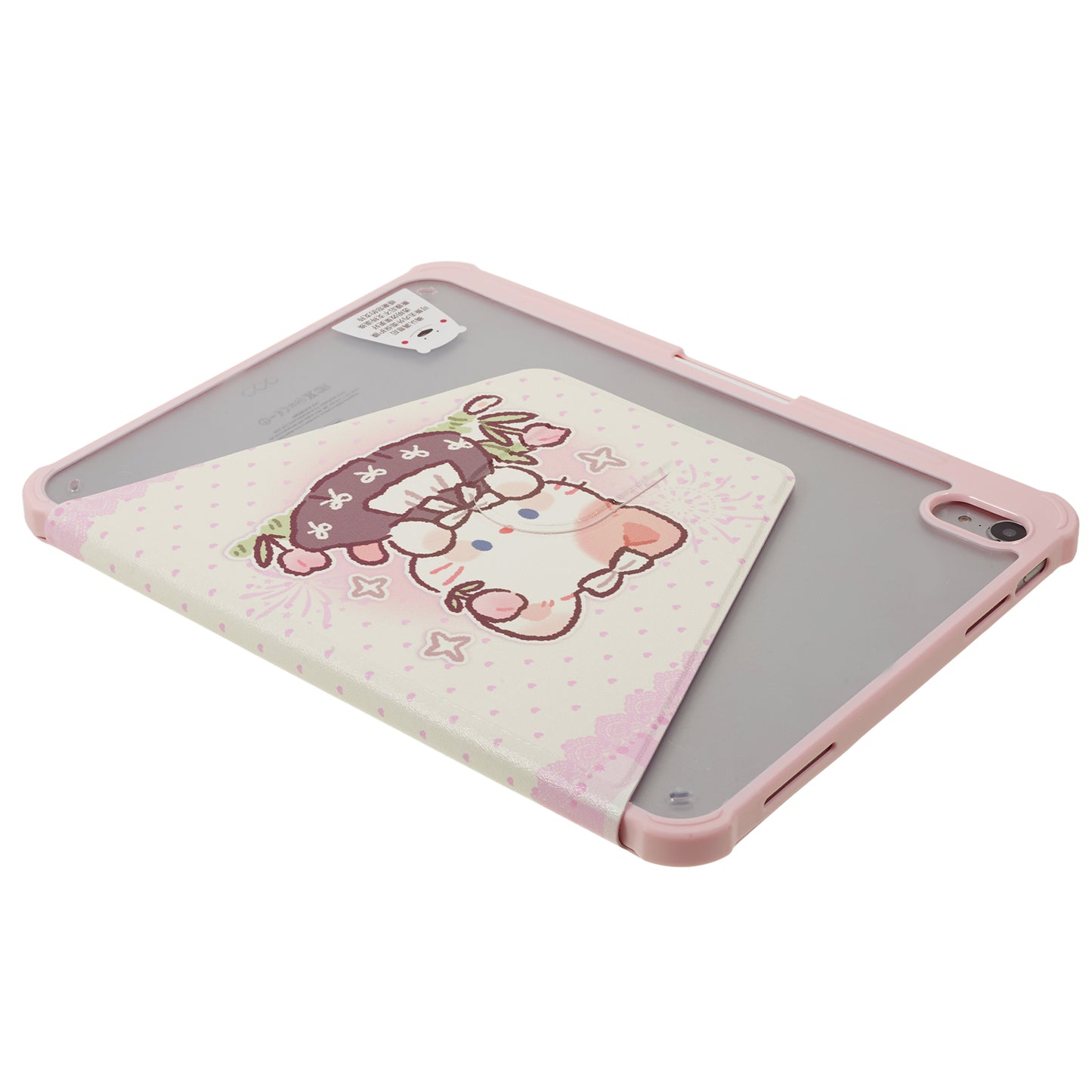 Pattern Printed Tablet Case for iPad 10.9 (2022) 360-Degree Rotating Stand Anti-Drop PU Leather Cover with Pencil Slot - Cute Cat