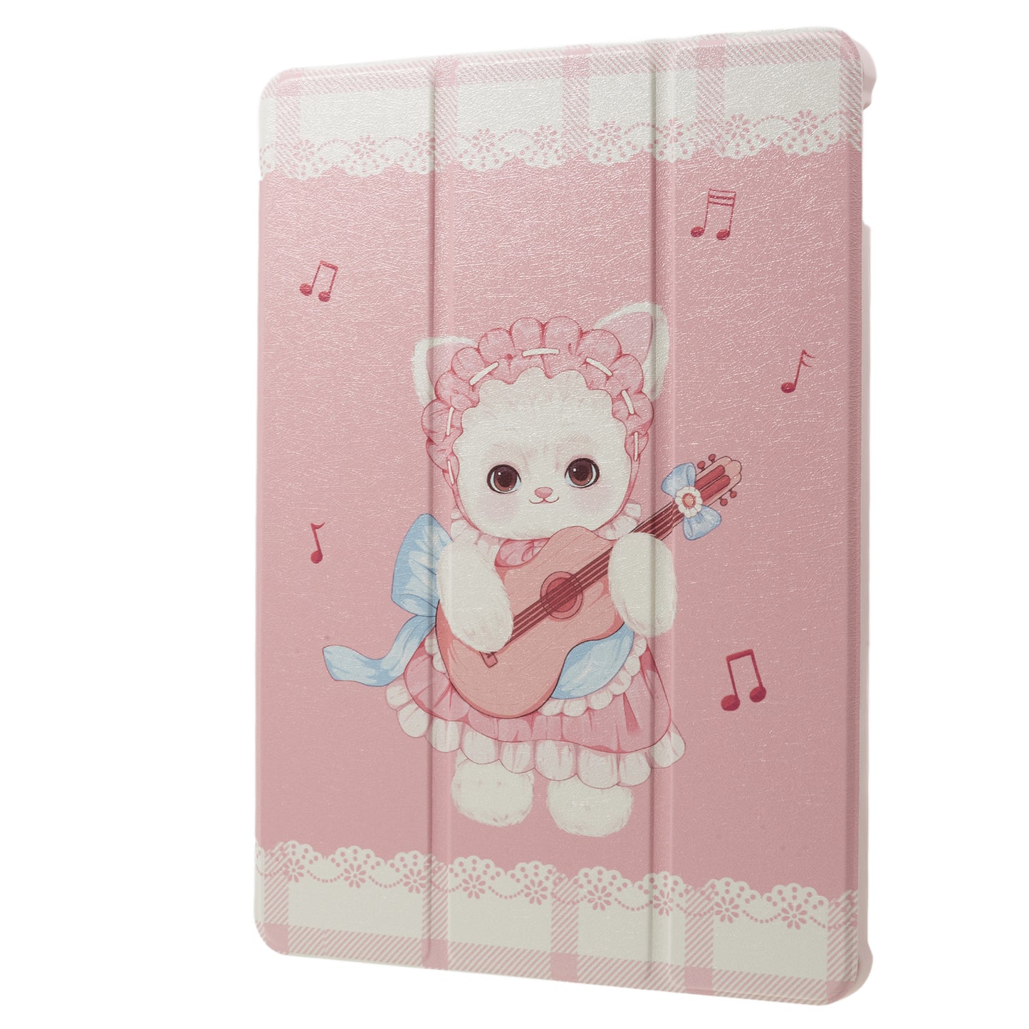 Uniqkart for iPad 10.2 (2021) / (2019) / (2020) / iPad Pro 10.5-inch (2017) Anti-Drop Tablet Case Pattern Printed Leather Cover with Pencil Slot - Guitar Cat