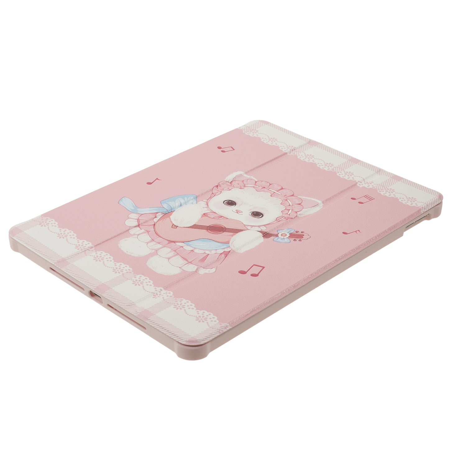 Uniqkart for iPad 10.2 (2021) / (2019) / (2020) / iPad Pro 10.5-inch (2017) Anti-Drop Tablet Case Pattern Printed Leather Cover with Pencil Slot - Guitar Cat