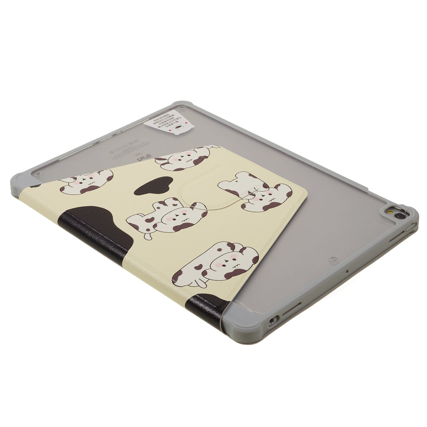 for iPad 10.2 (2021) / (2019) / (2020) / iPad Pro 10.5-inch (2017) Anti-Drop Tablet Case Pattern Printed Leather Cover with Pencil Slot - Black / White Dog