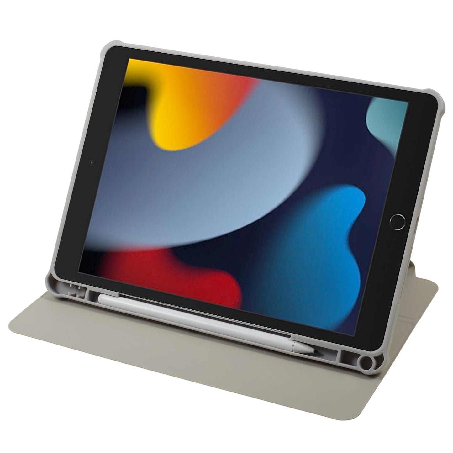 for iPad 10.2 (2021) / (2019) / (2020) / iPad Pro 10.5-inch (2017) Anti-Drop Tablet Case Pattern Printed Leather Cover with Pencil Slot - Black / White Dog