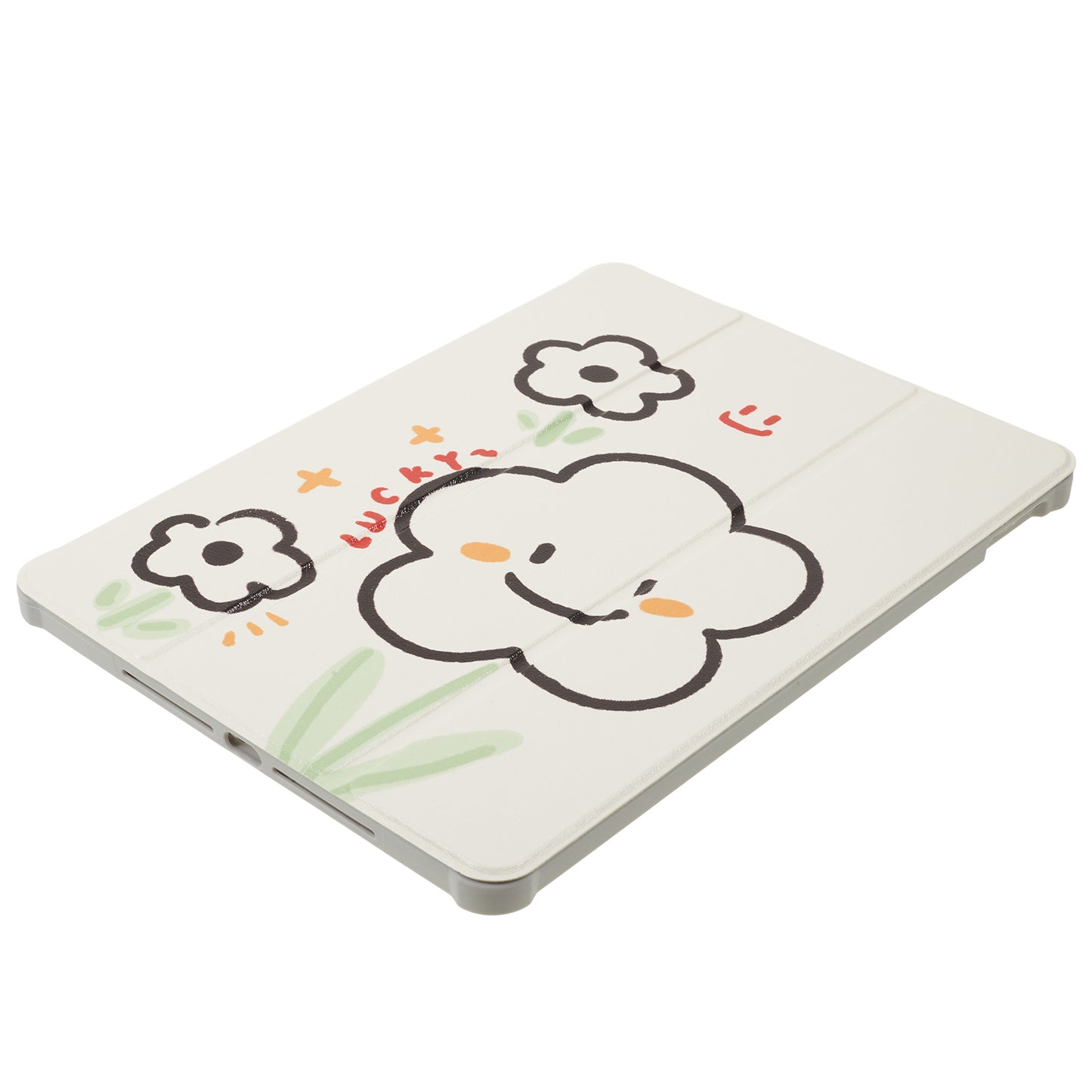 Uniqkart for iPad 10.2 (2021) / (2019) / (2020) / iPad Pro 10.5-inch (2017) Anti-Drop Tablet Case Pattern Printed Leather Cover with Pencil Slot - Smile Flower