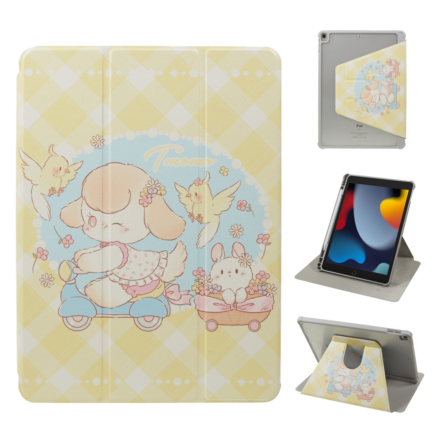 Uniqkart for iPad 10.2 (2021) / (2019) / (2020) / iPad Pro 10.5-inch (2017) Anti-Drop Tablet Case Pattern Printed Leather Cover with Pencil Slot - Trolley Girl