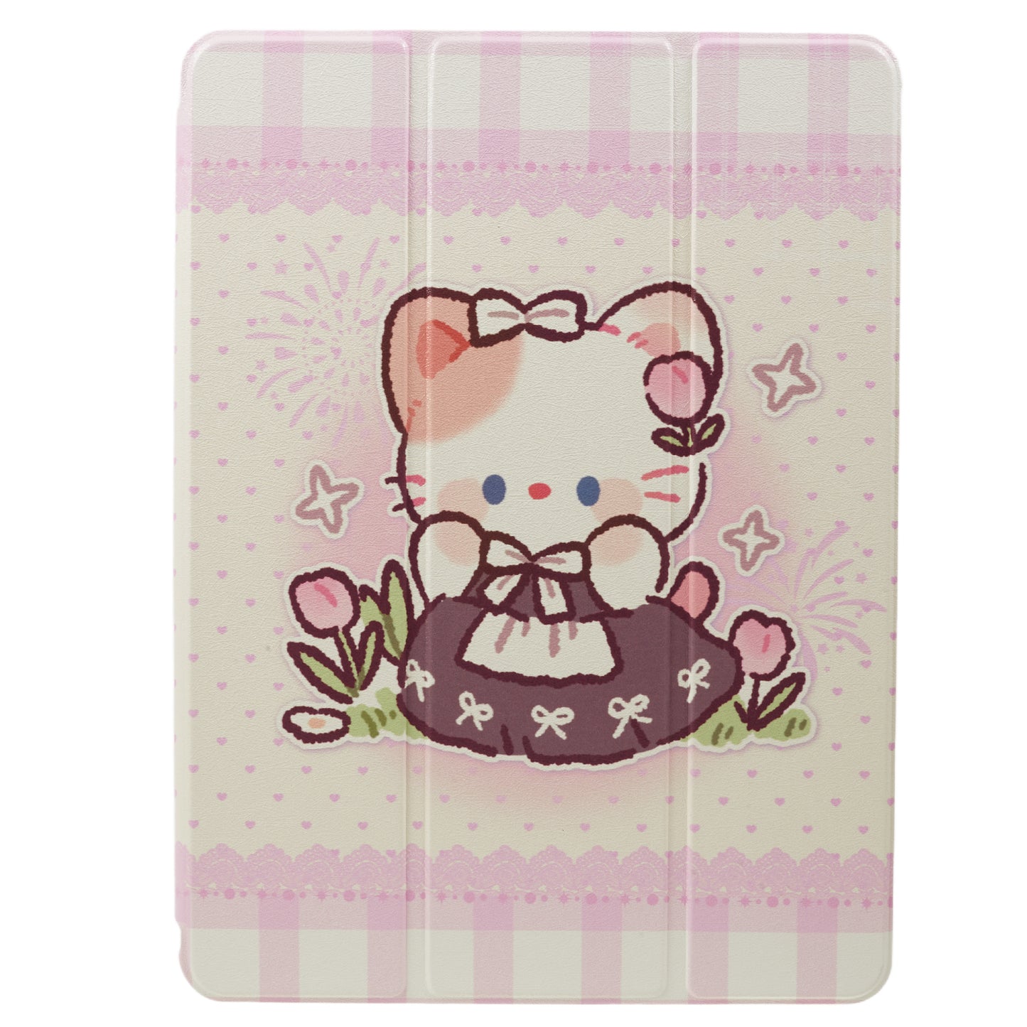 for iPad 10.2 (2021) / (2019) / (2020) / iPad Pro 10.5-inch (2017) Anti-Drop Tablet Case Pattern Printed Leather Cover with Pencil Slot - Cute Cat