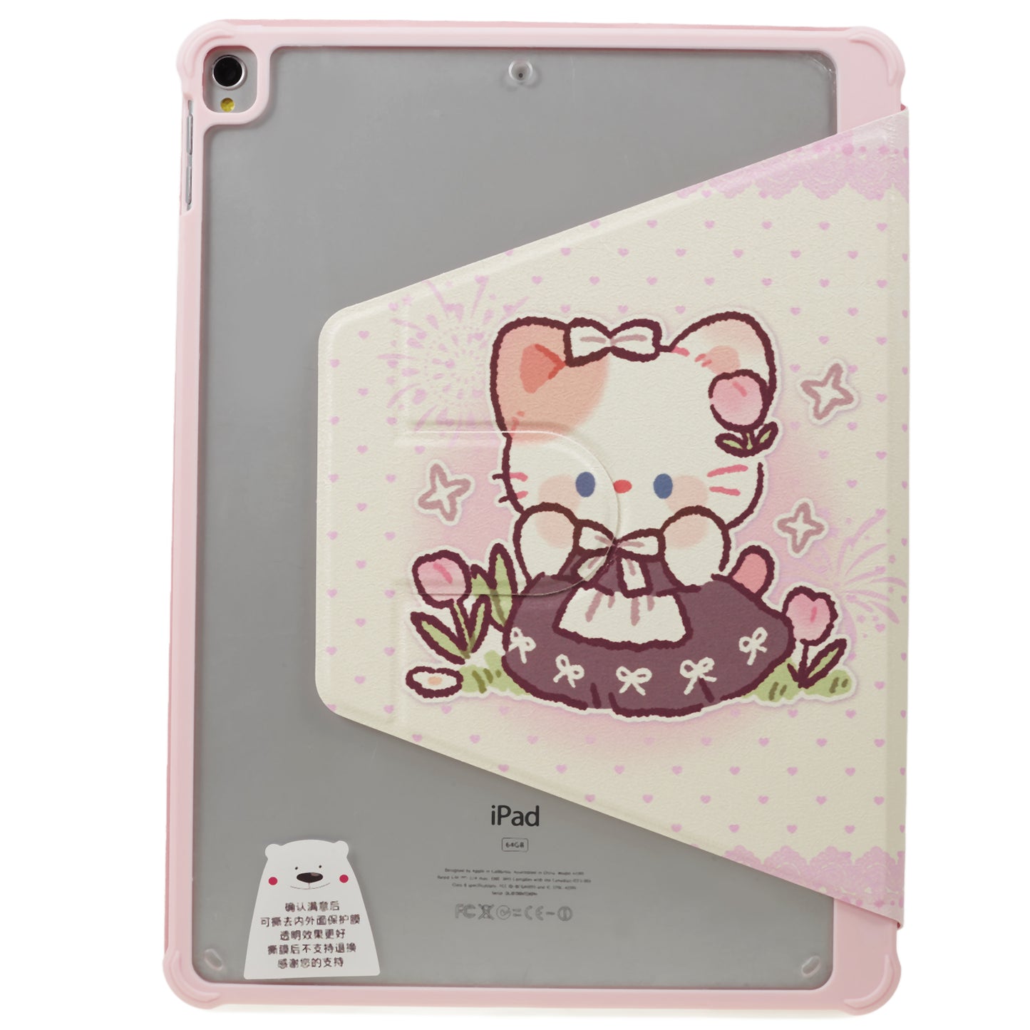 for iPad 10.2 (2021) / (2019) / (2020) / iPad Pro 10.5-inch (2017) Anti-Drop Tablet Case Pattern Printed Leather Cover with Pencil Slot - Cute Cat