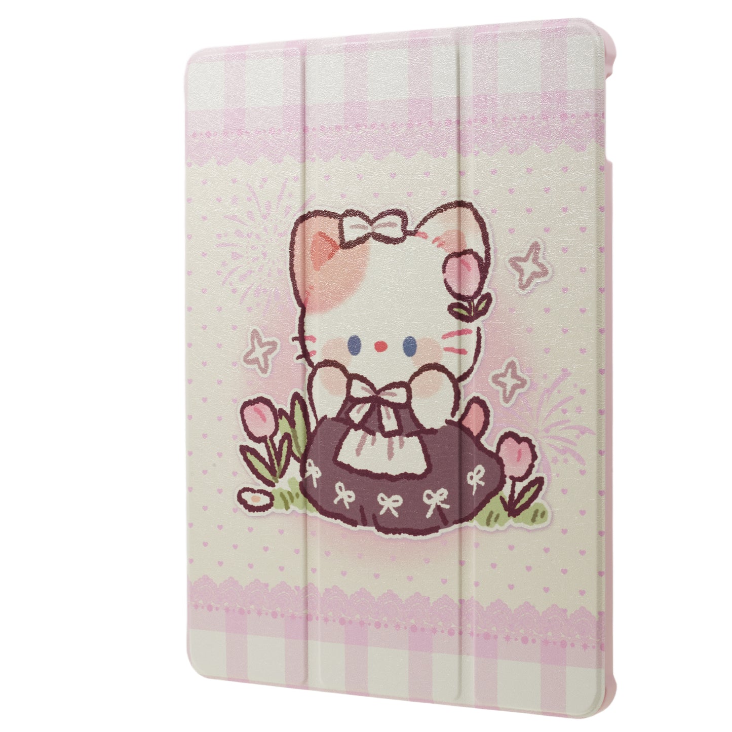 for iPad 10.2 (2021) / (2019) / (2020) / iPad Pro 10.5-inch (2017) Anti-Drop Tablet Case Pattern Printed Leather Cover with Pencil Slot - Cute Cat