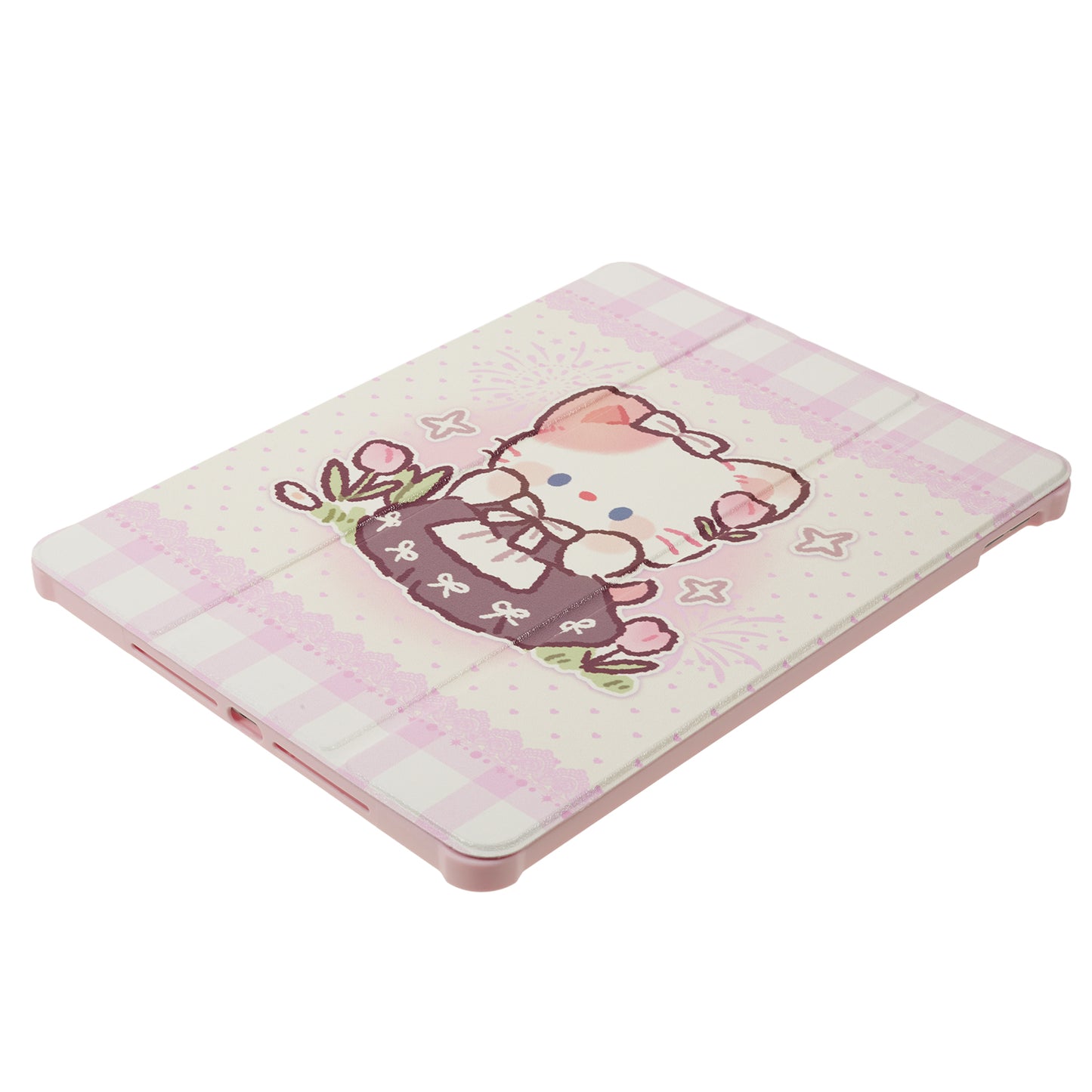 for iPad 10.2 (2021) / (2019) / (2020) / iPad Pro 10.5-inch (2017) Anti-Drop Tablet Case Pattern Printed Leather Cover with Pencil Slot - Cute Cat