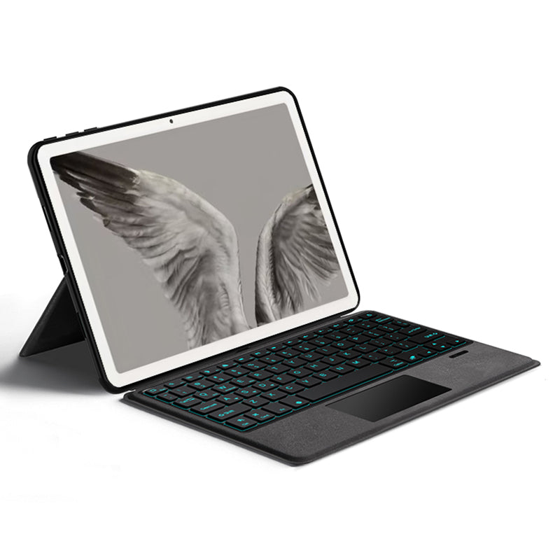 Uniqkart for Google Pixel Tablet PU Leather Stand Case with Backlit Keyboard, Multi-Touch Trackpad