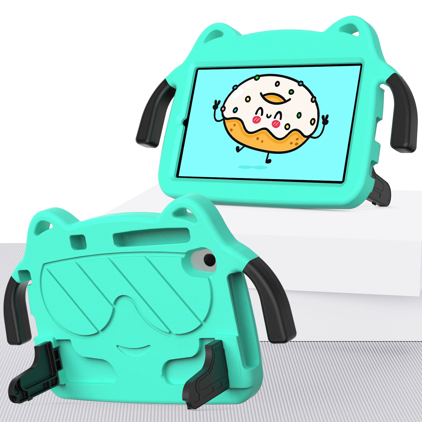 for Samsung Galaxy Tab A 8.4 (2020) / Lenovo Tab M8 Gen 4 / Tab M8 (3rd Gen) / M8 / Huawei MatePad T8 / M5 Lite 8 / TCL Tab 8 4G / Tab 8 LE Kickstand EVA+PC Case - Green