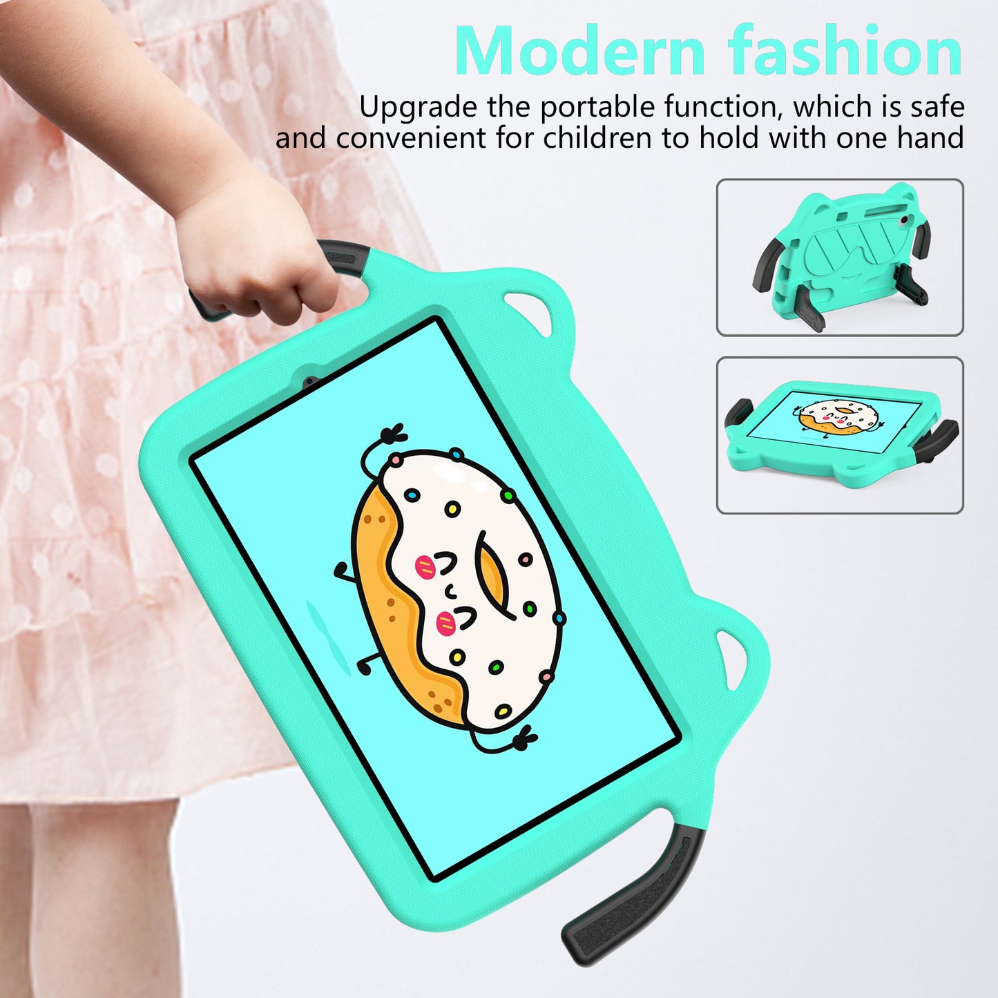 for Samsung Galaxy Tab A 8.4 (2020) / Lenovo Tab M8 Gen 4 / Tab M8 (3rd Gen) / M8 / Huawei MatePad T8 / M5 Lite 8 / TCL Tab 8 4G / Tab 8 LE Kickstand EVA+PC Case - Green