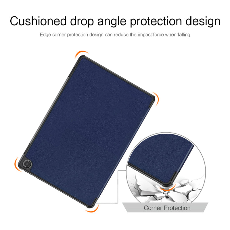 Uniqkart for Amazon Fire Max 11 Tri-fold Stand Tablet Case PU Leather Auto Wake / Sleep Full Body Protection Cover - Blue