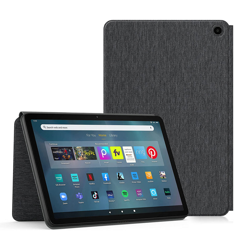 Uniqkart for Amazon Fire Max 11 PU Leather Tablet Case Slim Folding Kickstand Folio Magnetic Cover - Black