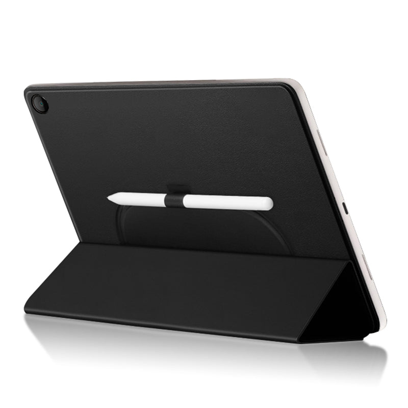Uniqkart for Google Pixel Tablet Trifold Stand Magnetic Leather Tablet Cover Pen Holder Case with Hole Uniqkart for Charger Speaker Dock - Black