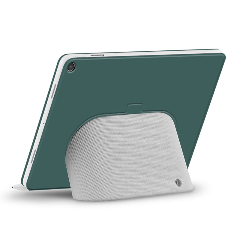 Uniqkart for Google Pixel Tablet Trifold Stand Magnetic Leather Tablet Cover Pen Holder Case with Hole Uniqkart for Charger Speaker Dock - Green