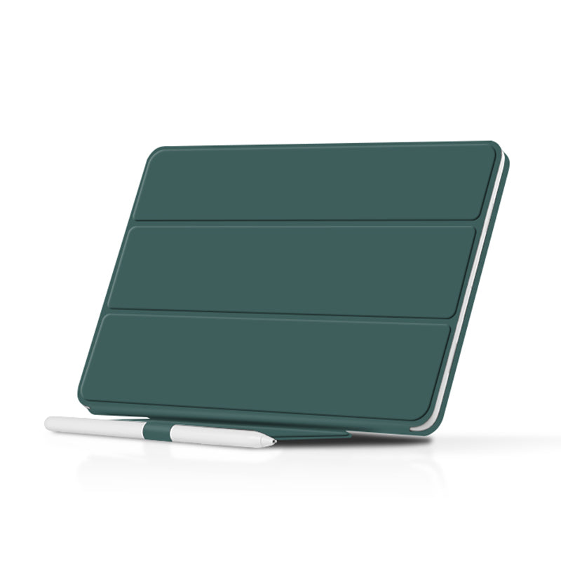 Uniqkart for Google Pixel Tablet Trifold Stand Magnetic Leather Tablet Cover Pen Holder Case with Hole Uniqkart for Charger Speaker Dock - Green