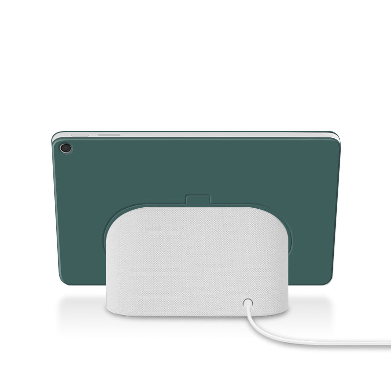 Uniqkart for Google Pixel Tablet Trifold Stand Magnetic Leather Tablet Cover Pen Holder Case with Hole Uniqkart for Charger Speaker Dock - Green