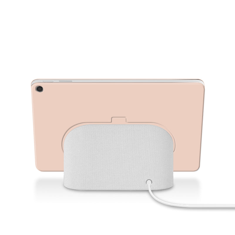 Uniqkart for Google Pixel Tablet Trifold Stand Magnetic Leather Tablet Cover Pen Holder Case with Hole Uniqkart for Charger Speaker Dock - Pink