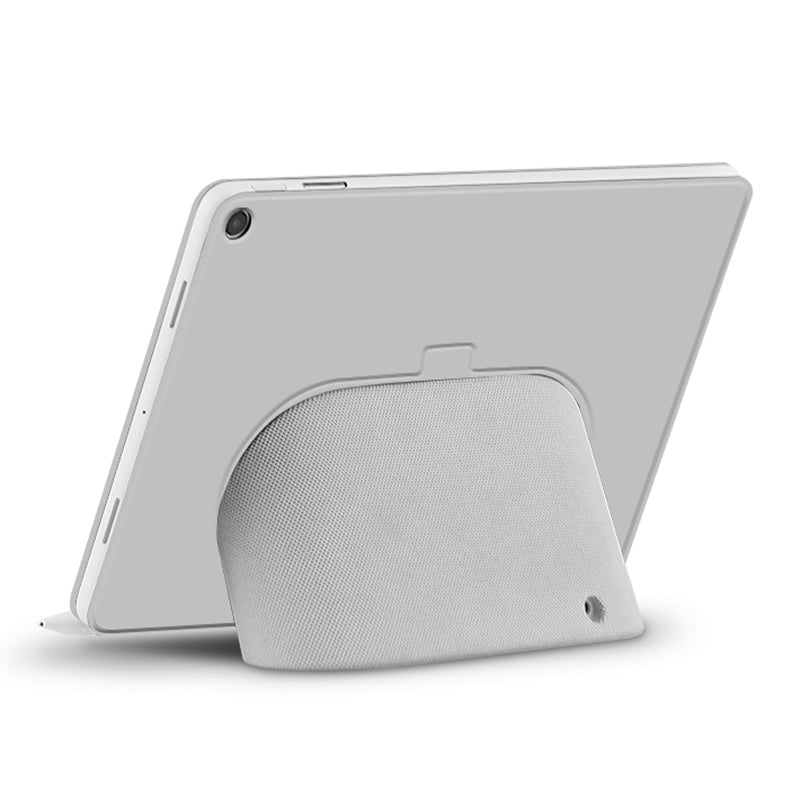 Uniqkart for Google Pixel Tablet Trifold Stand Magnetic Leather Tablet Cover Pen Holder Case with Hole Uniqkart for Charger Speaker Dock - Grey