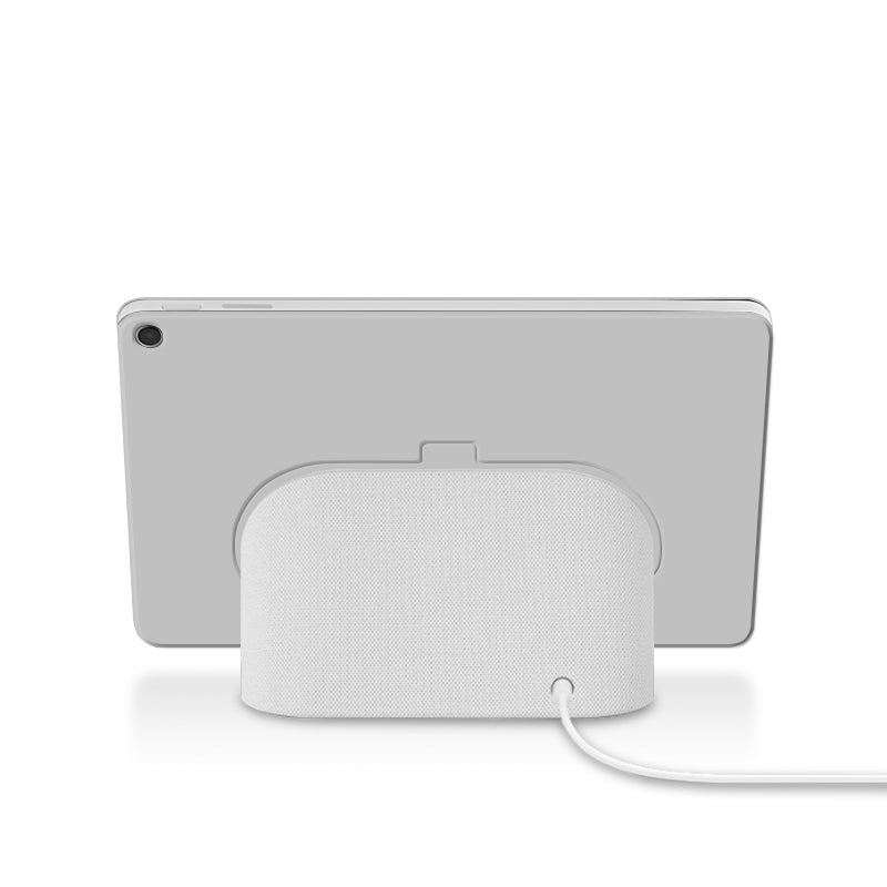 Uniqkart for Google Pixel Tablet Trifold Stand Magnetic Leather Tablet Cover Pen Holder Case with Hole Uniqkart for Charger Speaker Dock - Grey