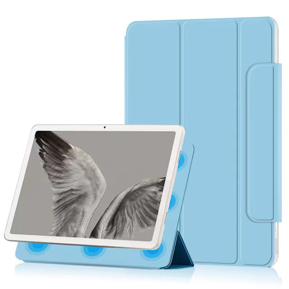 Uniqkart for Google Pixel Tablet Tri-fold Stand Cover PU Leather Magnetic Absorption Smart Tablet Case - Baby Blue