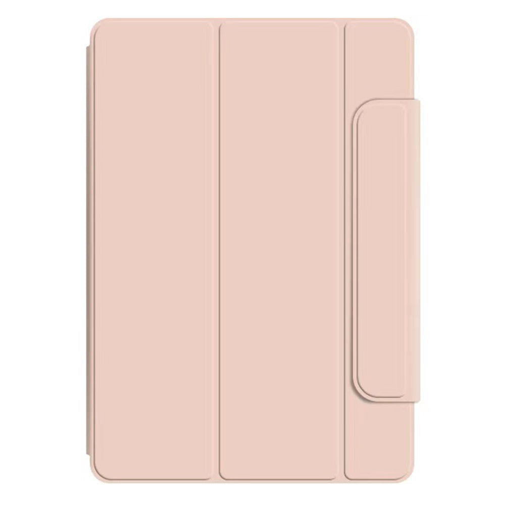 Uniqkart for Google Pixel Tablet Tri-fold Stand Cover PU Leather Magnetic Absorption Smart Tablet Case - Pink