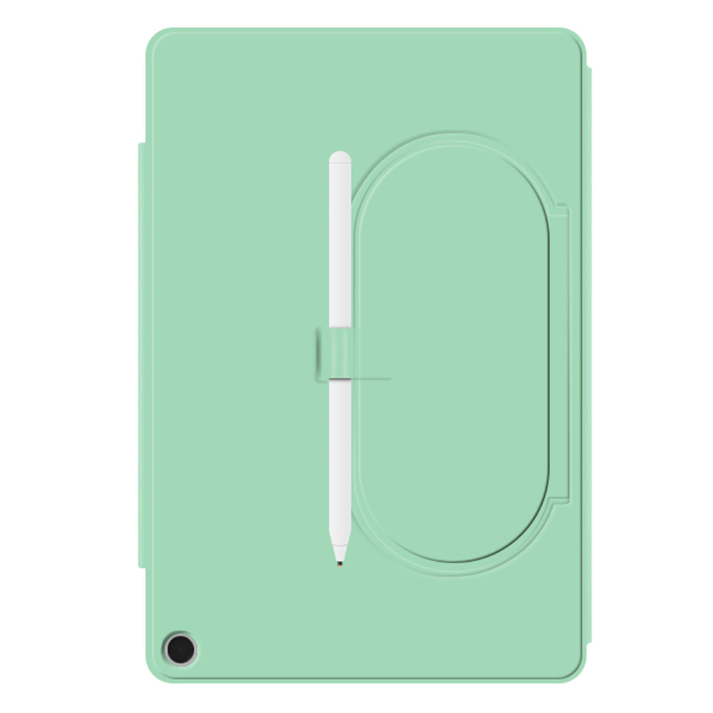 Uniqkart for Google Pixel Tablet Tri-fold Stand Cover PU Leather Magnetic Absorption Smart Tablet Case - Green
