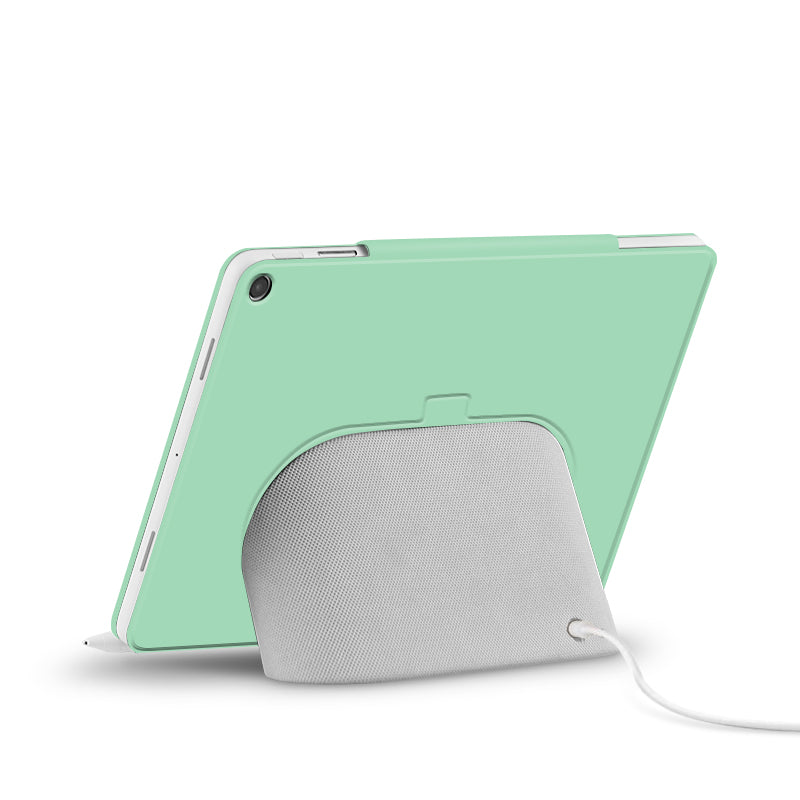 Uniqkart for Google Pixel Tablet Tri-fold Stand Cover PU Leather Magnetic Absorption Smart Tablet Case - Green