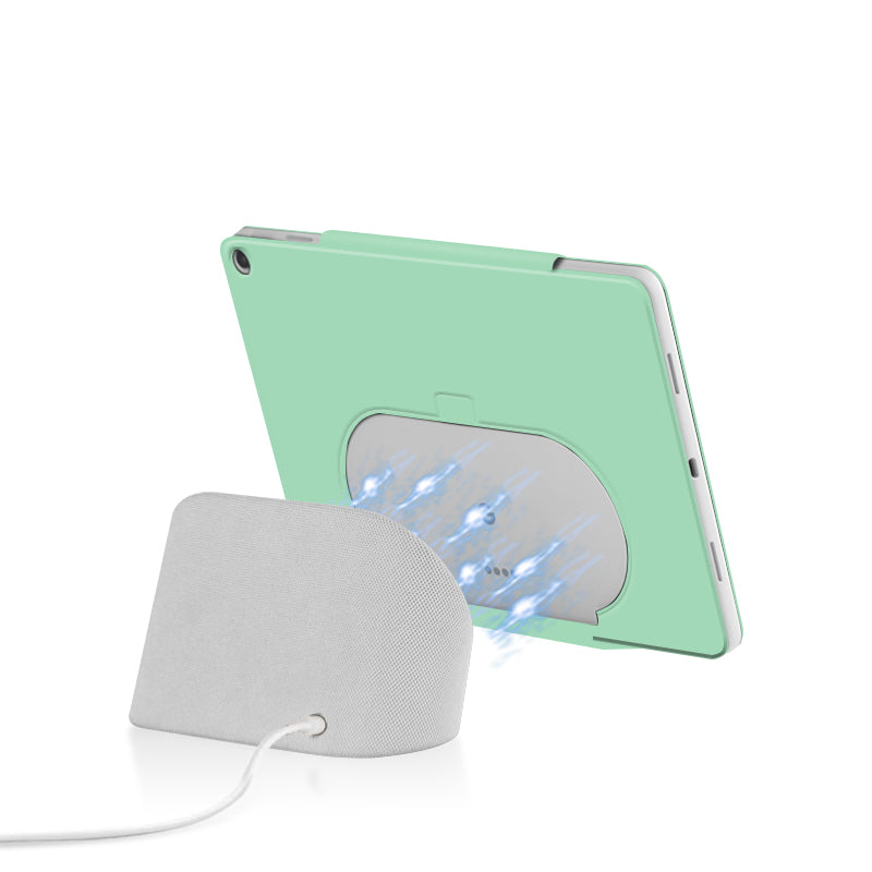 Uniqkart for Google Pixel Tablet Tri-fold Stand Cover PU Leather Magnetic Absorption Smart Tablet Case - Green