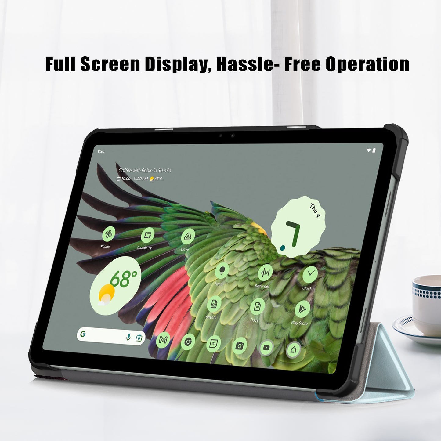 Pattern Printed Shockproof Case for Google Pixel Tablet Tri-fold Stand PU Leather Tablet Cover - Fantasy Deer