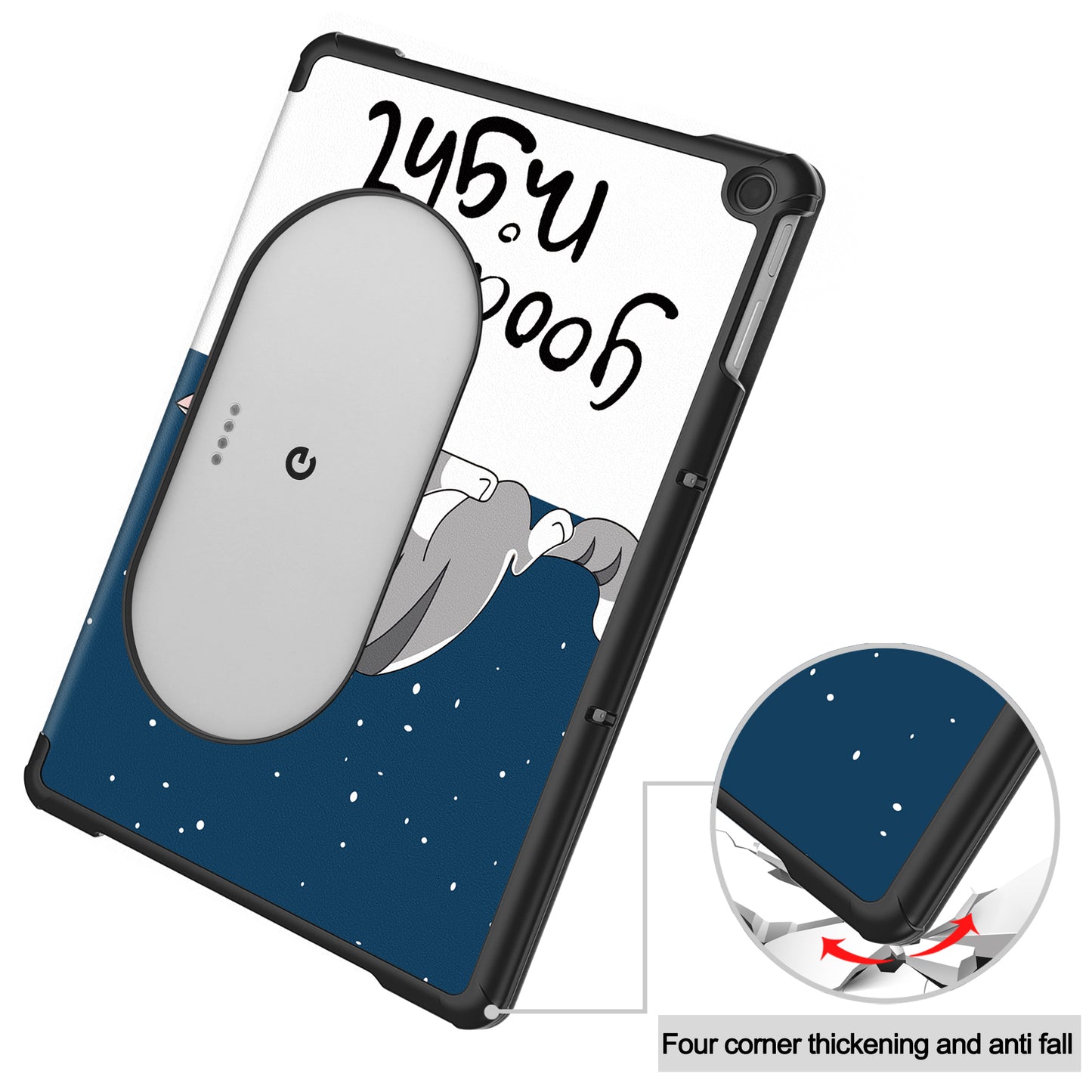 Trifold Stand PU Leather Case for Google Pixel Tablet , Pattern Printing Protective Tablet Cover - Cat