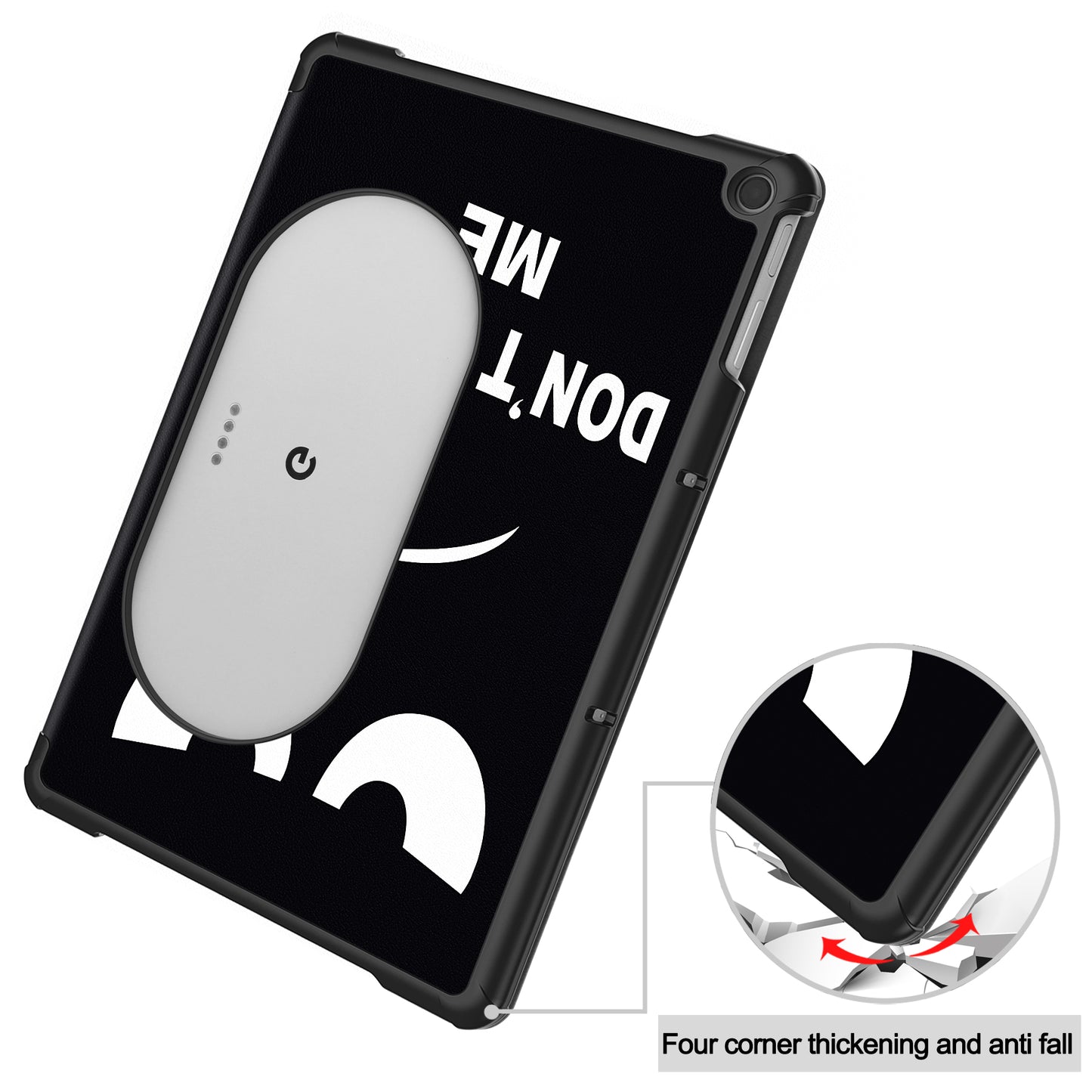 Trifold Stand PU Leather Case for Google Pixel Tablet , Pattern Printing Protective Tablet Cover - Don't Touch Me