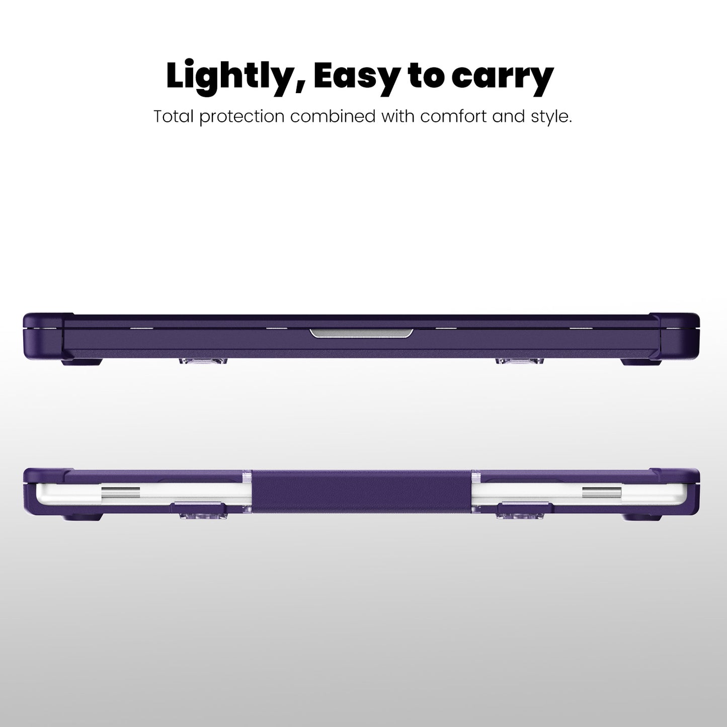 For MacBook Pro 16 inch (2021) / (2023) (A2485 M1 Pro / M1 Max / A2780) Anti-Slip Laptop Case Heat Dissipation PC+TPU Kickstand Cover - Purple