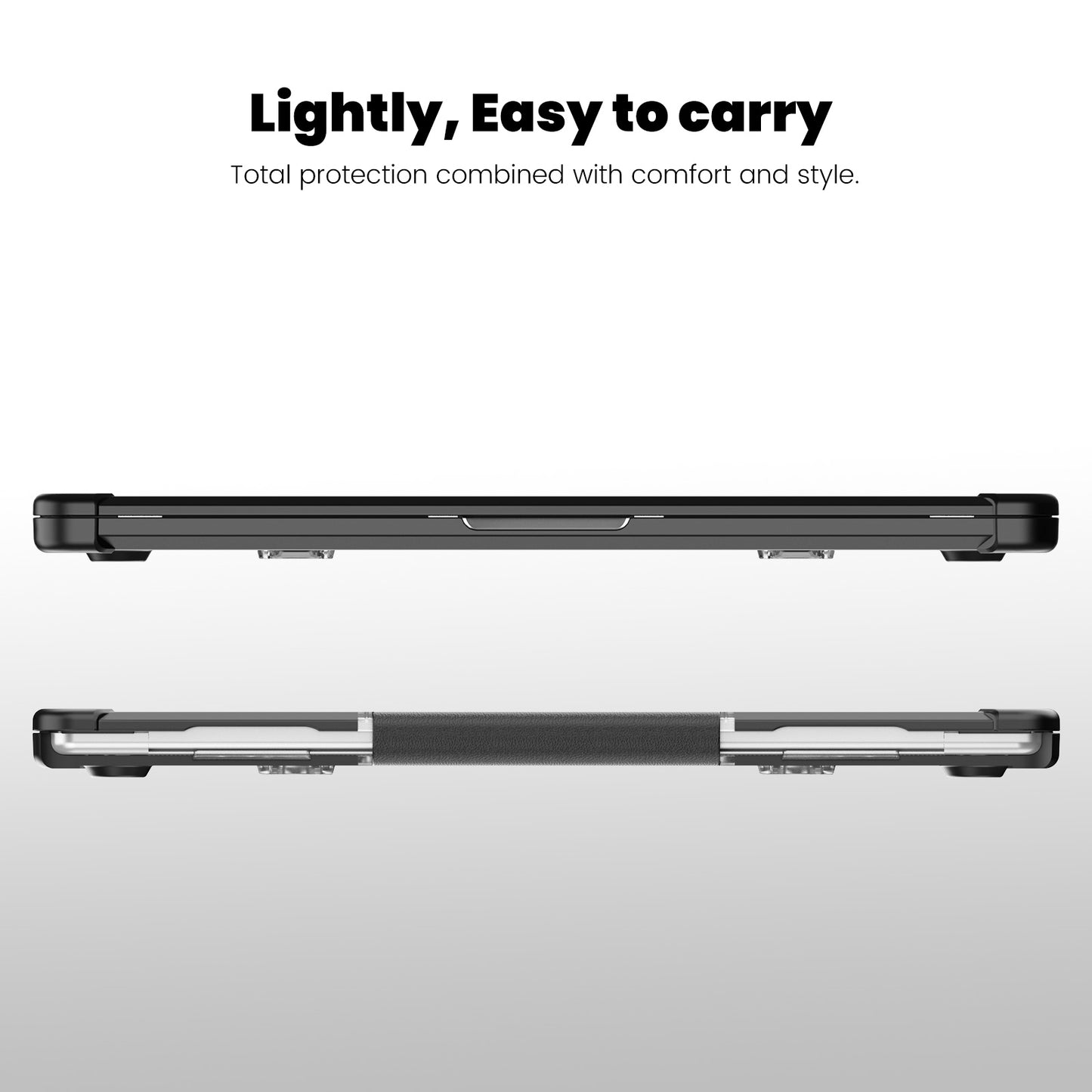 For Macbook Air 15 inch (2023) M2 A2941 PC+TPU Laptop Case Heat Dissipation Kickstand Non-slip Notebook Cover - Black