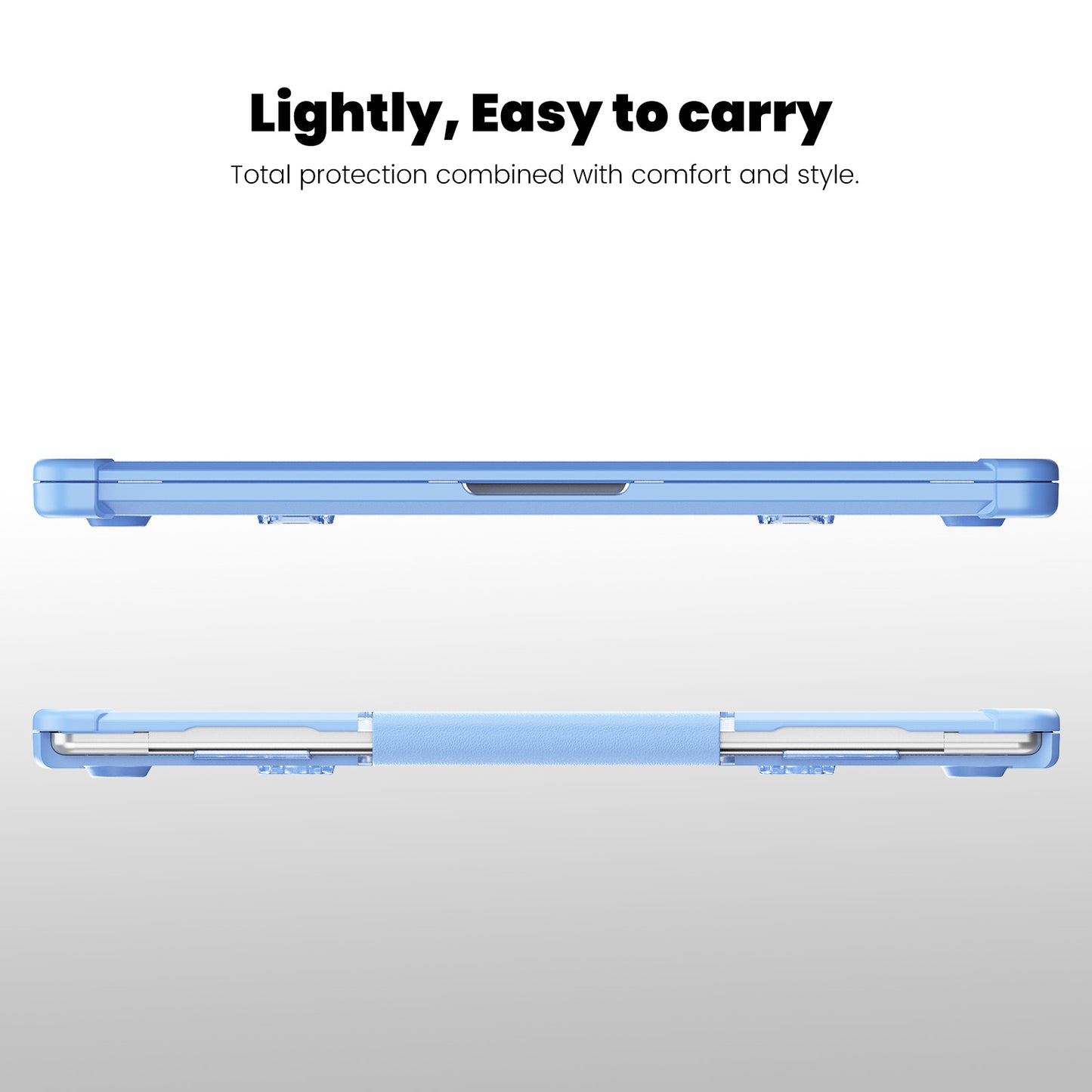 For Macbook Air 15 inch (2023) M2 A2941 PC+TPU Laptop Case Heat Dissipation Kickstand Non-slip Notebook Cover - Baby Blue