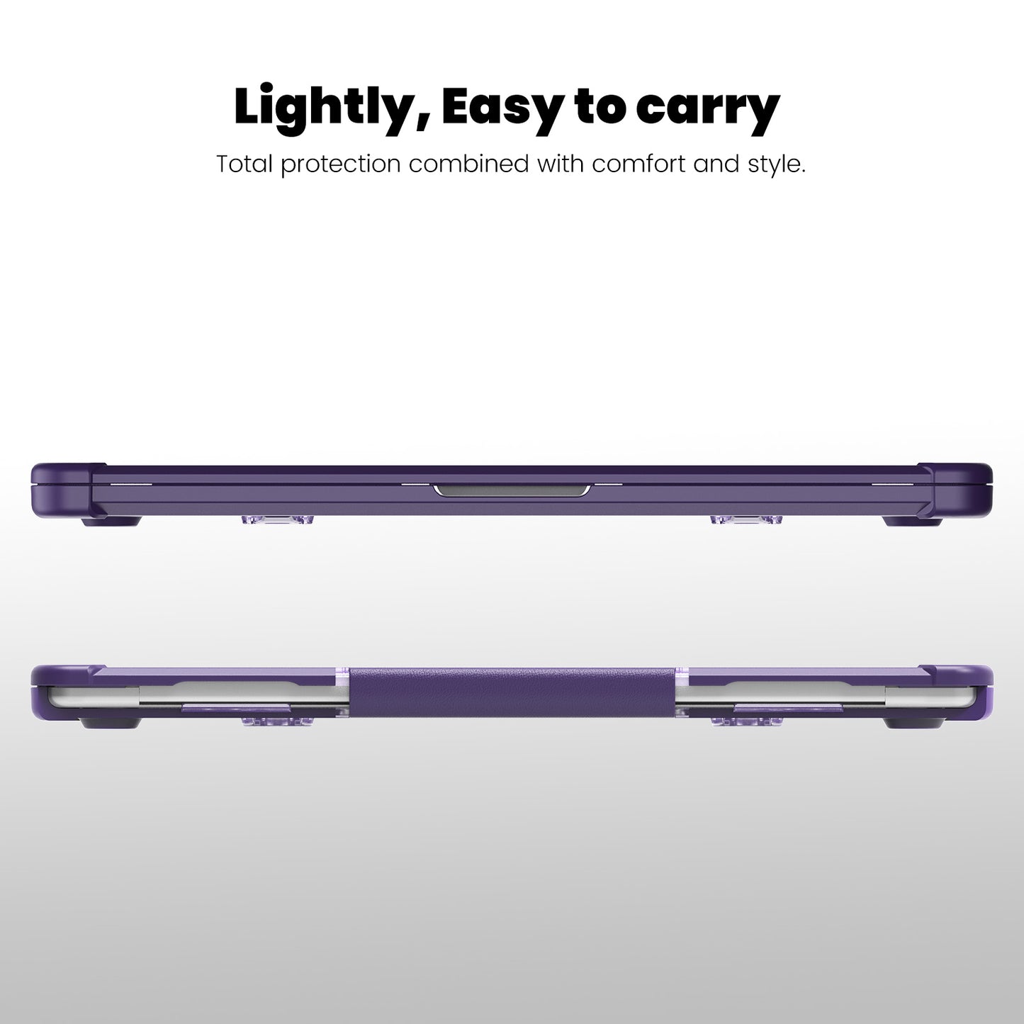 For Macbook Air 15 inch (2023) M2 A2941 PC+TPU Laptop Case Heat Dissipation Kickstand Non-slip Notebook Cover - Purple