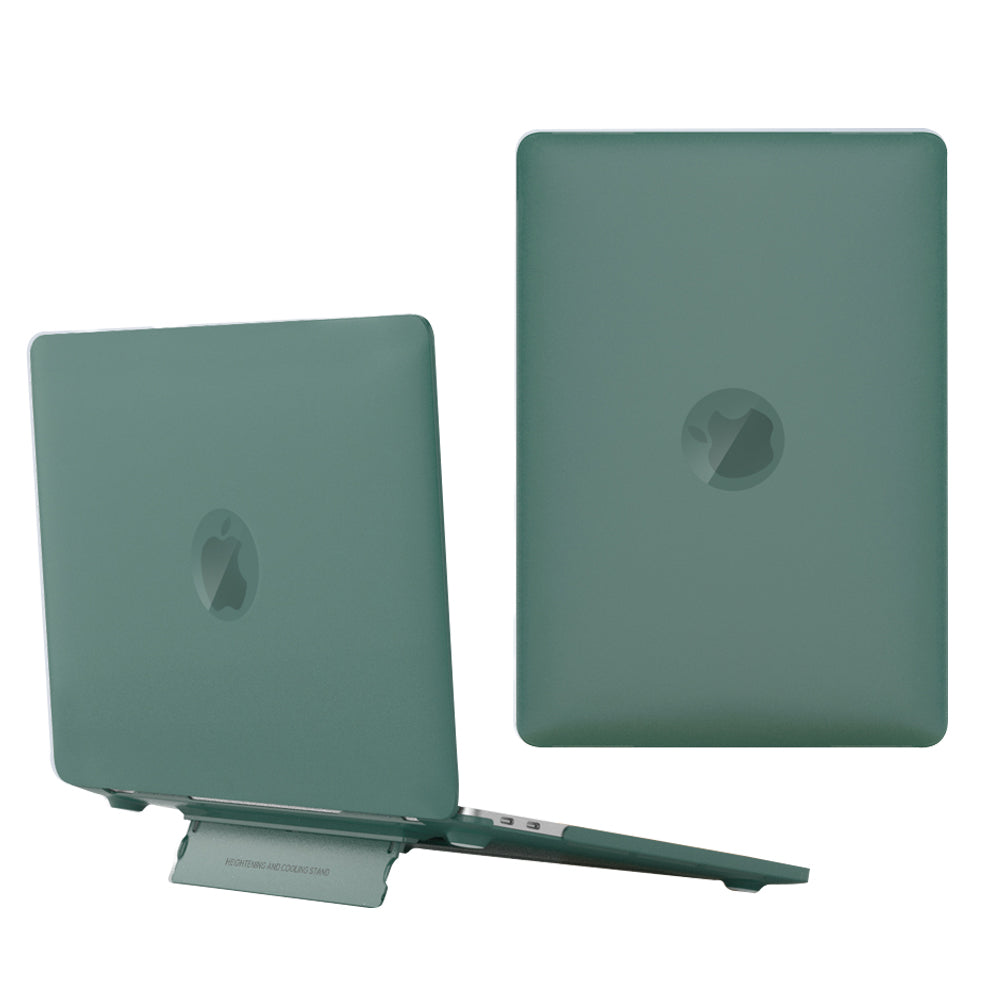 For MacBook Air 13 inch (2013-2017) A1466 / (2010-2012) A1369 Laptop Case Heat Dissipation Kickstand PC Cover - Midnight Green