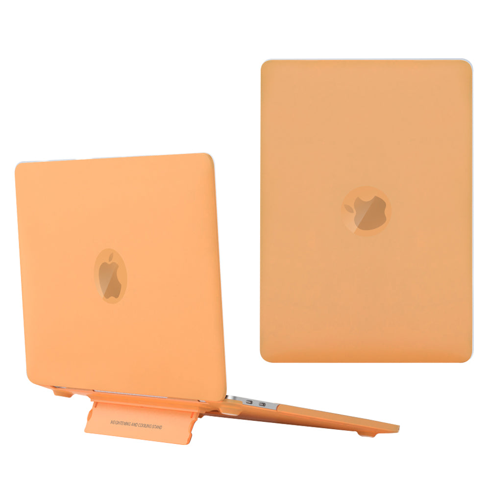 For MacBook Air 13 inch (2013-2017) A1466 / (2010-2012) A1369 Laptop Case Heat Dissipation Kickstand PC Cover - Yellow