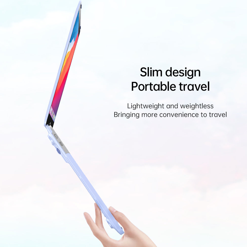 For MacBook Air 13 inch (2013-2017) A1466 / (2010-2012) A1369 Laptop Case Heat Dissipation Kickstand PC Cover - White