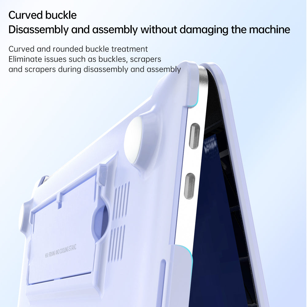 For MacBook Air 13 inch (2013-2017) A1466 / (2010-2012) A1369 Laptop Case Heat Dissipation Kickstand PC Cover - White