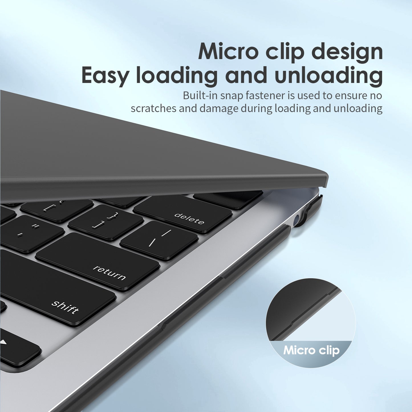 Uniqkart Matte Hard PC Case for Macbook Air 15 inch (2023) A2941 Lightweight Shockproof Laptop Cover - Transparent Black