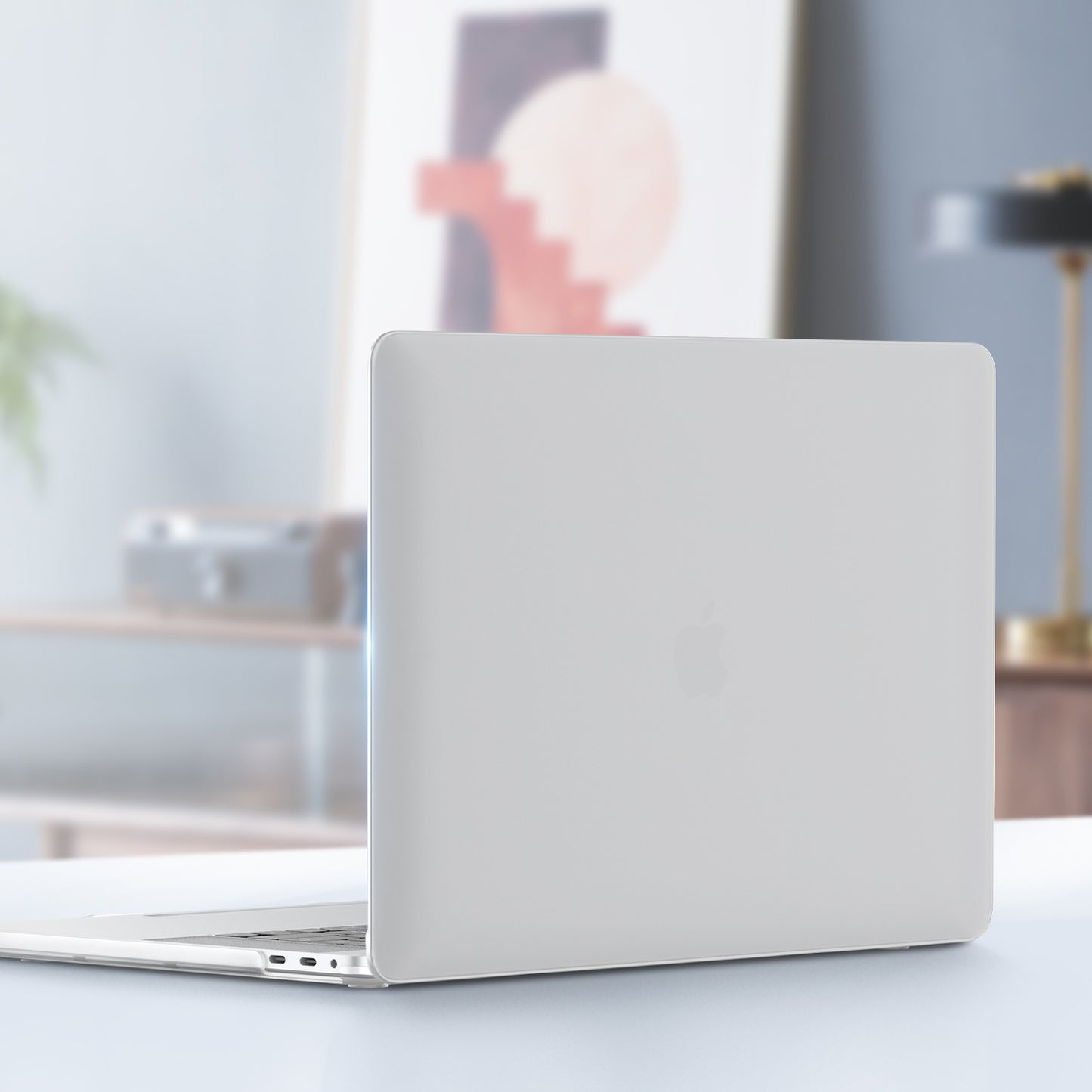 Uniqkart Matte Hard PC Case for Macbook Air 15 inch (2023) A2941 Lightweight Shockproof Laptop Cover - Transparent White