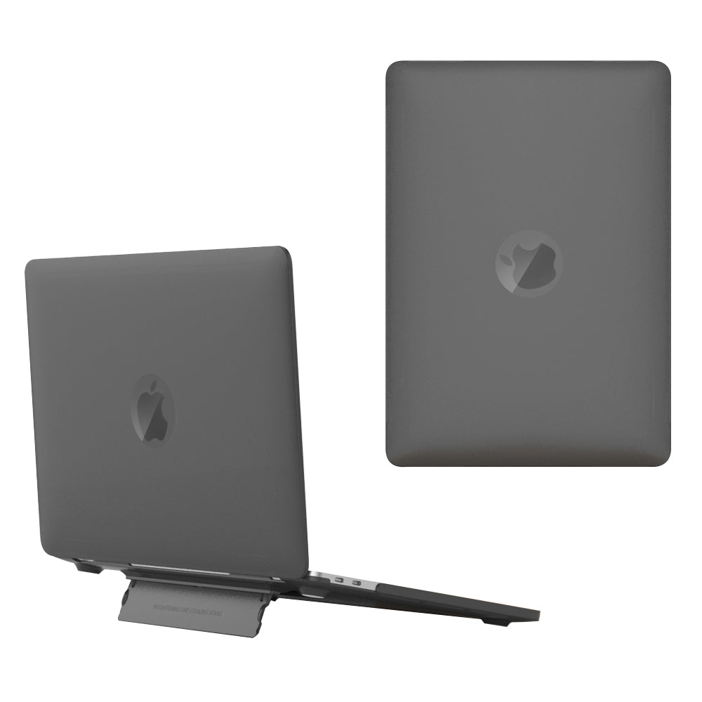 Matte Hard PC Case for Macbook Air 15 inch (2023) A2941 Lightweight Shockproof Laptop Cover with Kickstand - Black