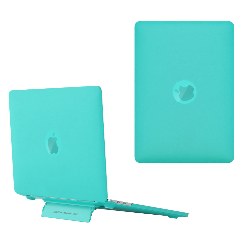 Matte Hard PC Case for Macbook Air 15 inch (2023) A2941 Lightweight Shockproof Laptop Cover with Kickstand - Light Green