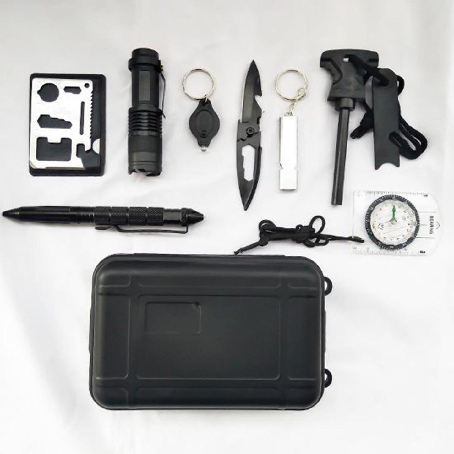 10pcs/set Outdoor Emergency Survival Gear Kit Hiking Military SOS Earthquake