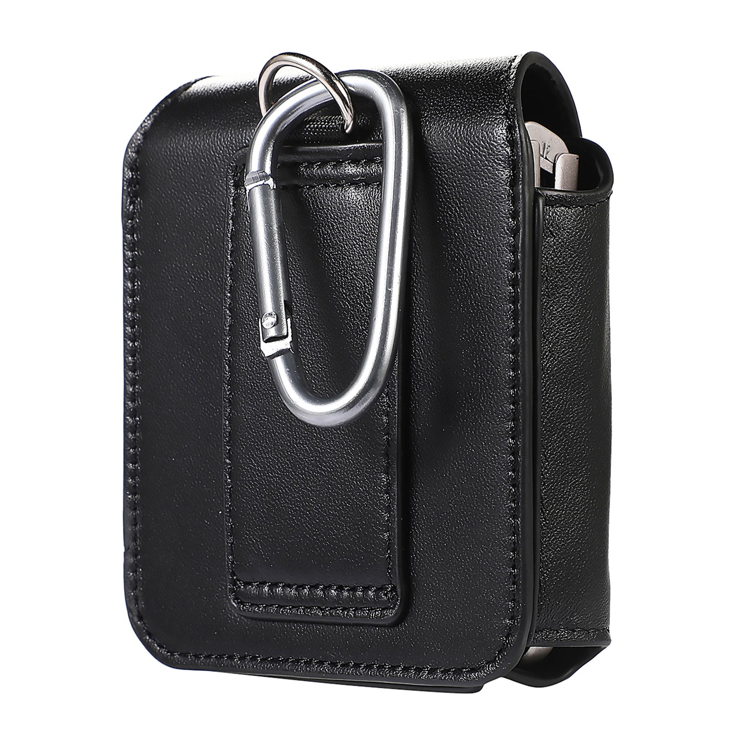 for Samsung Galaxy Z Flip3 5G / Flip4 5G / Huawei P50 Pocket / Motorola Razr 2022 5G 4.5-inch Genuine Leather Waist Bag Vertical Cell Phone Belt Loop Holster Case Mini Travel Pouch