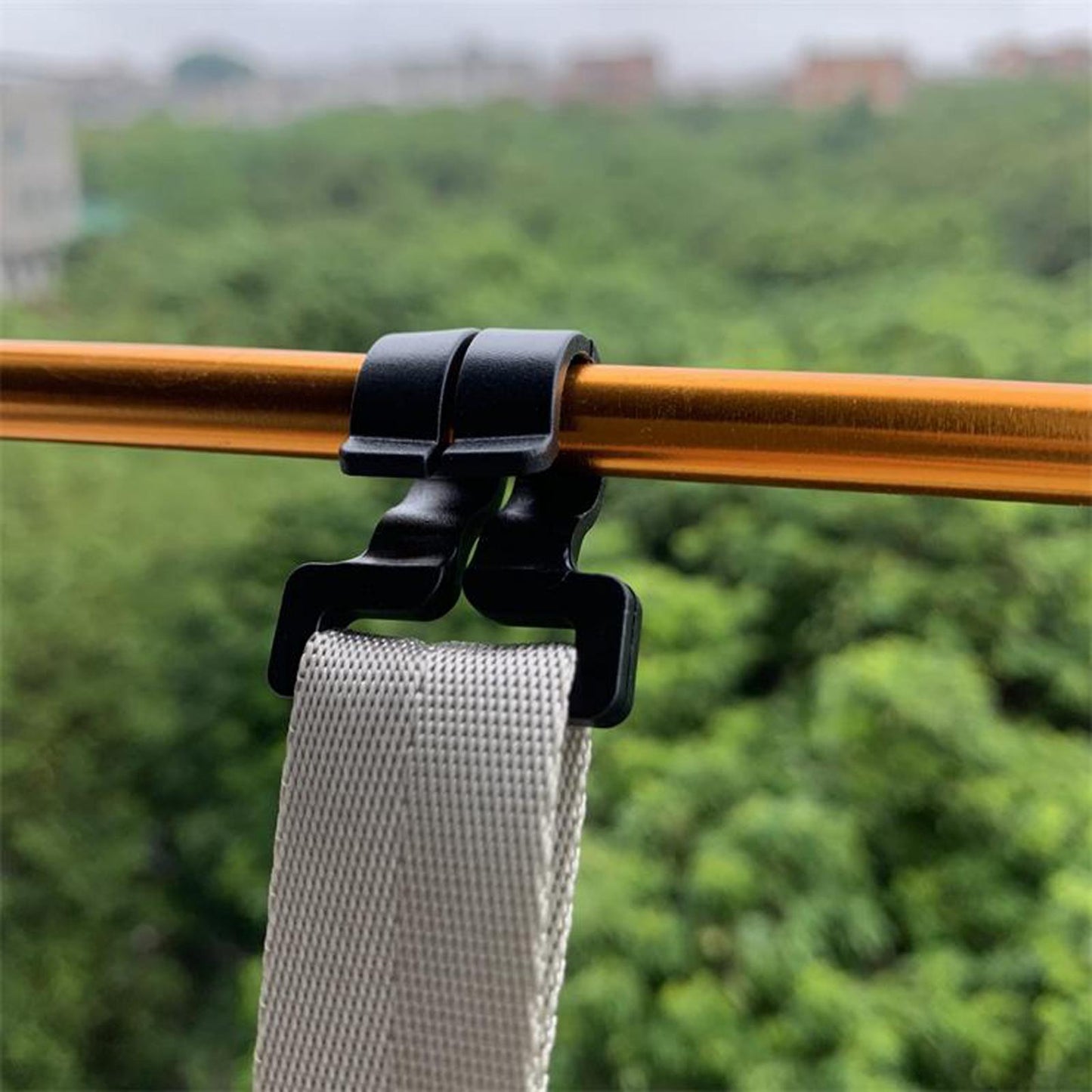 10x Camping Tent Pole Hook Awning Hooks Travel Nylon Set High Quality Black