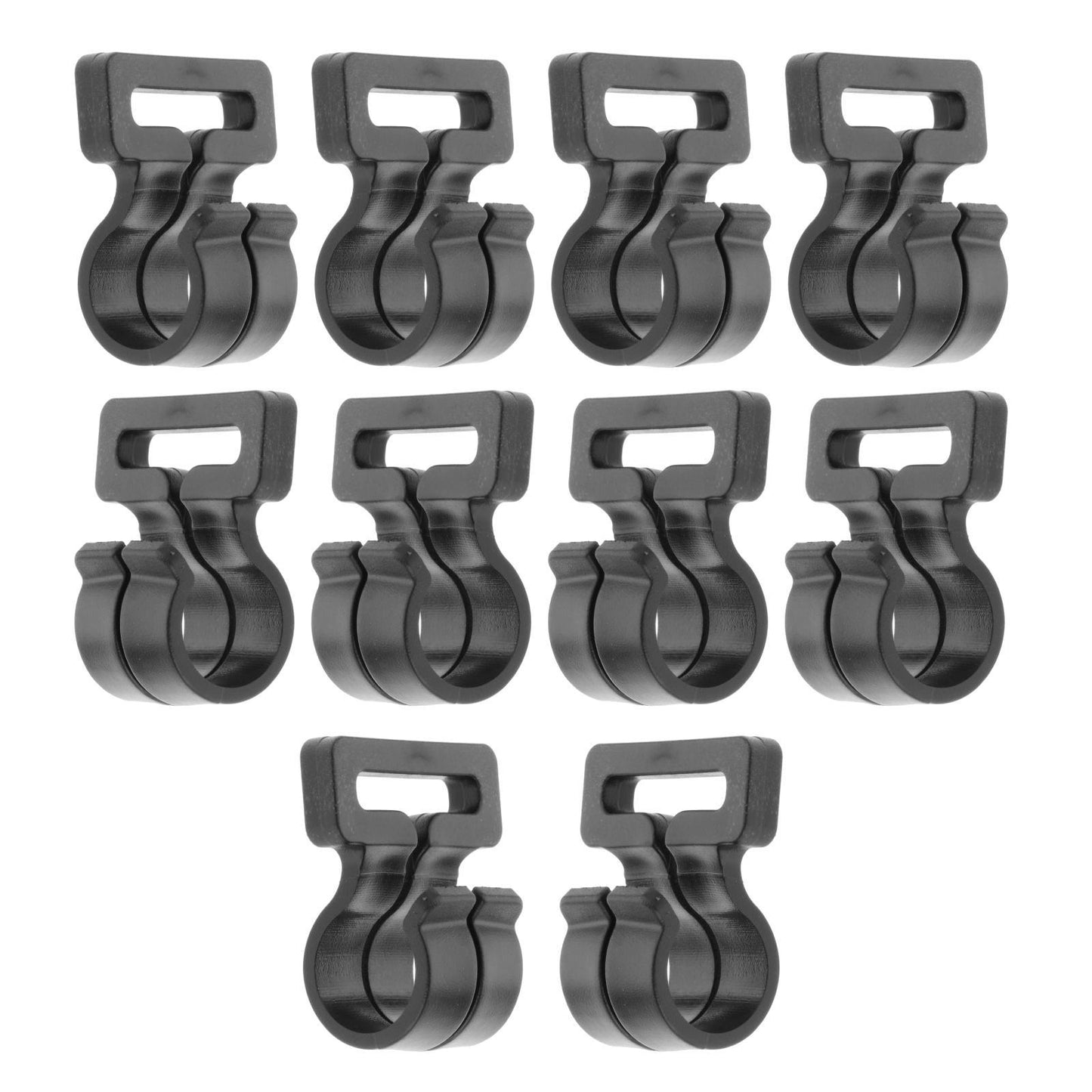 10x Camping Tent Pole Hook Awning Hooks Travel Nylon Set High Quality Black