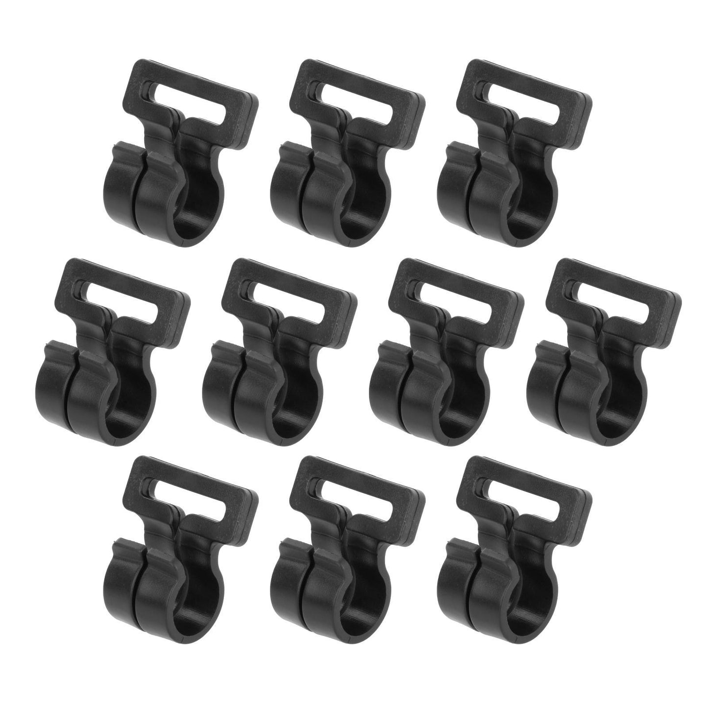 10x Camping Tent Pole Hook Awning Hooks Travel Nylon Set High Quality Black